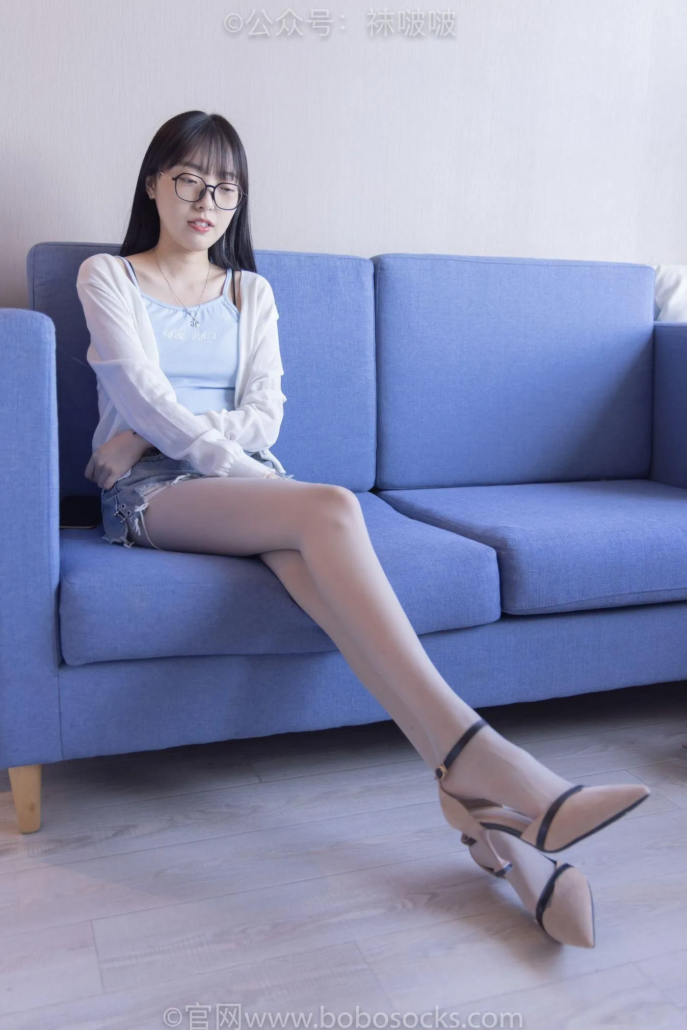 [BoBoSocks袜啵啵]NO.083 稚予-高跟鞋、凉鞋、白丝、裸足涂白色指甲油剧情 [140P]插图6
